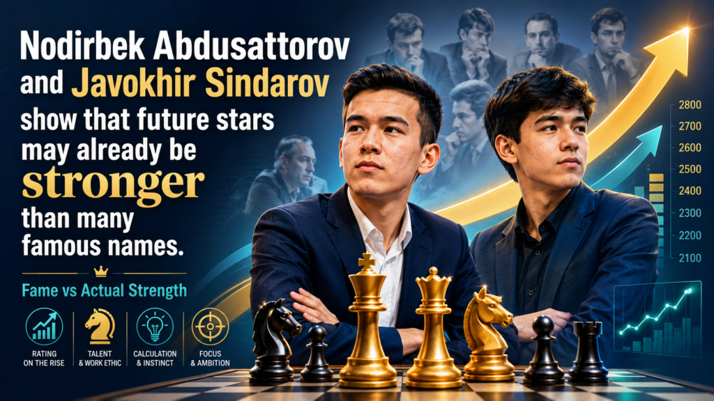 Some chess players are world-famous with casual fans. Others are not yet household names, but their strength is already frightening. Nodirbek Abdusattorov and Javokhir Sindarov are perfect examples.