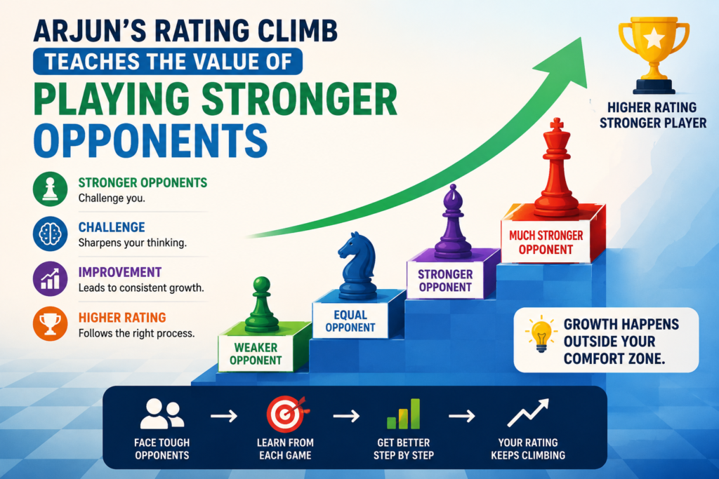 A rating climber must face hard games. There is no way around it. Easy wins may feel good, but they do not build deep strength for long. Strong opponents reveal weak spots. They punish lazy moves. They do not fall for cheap traps.