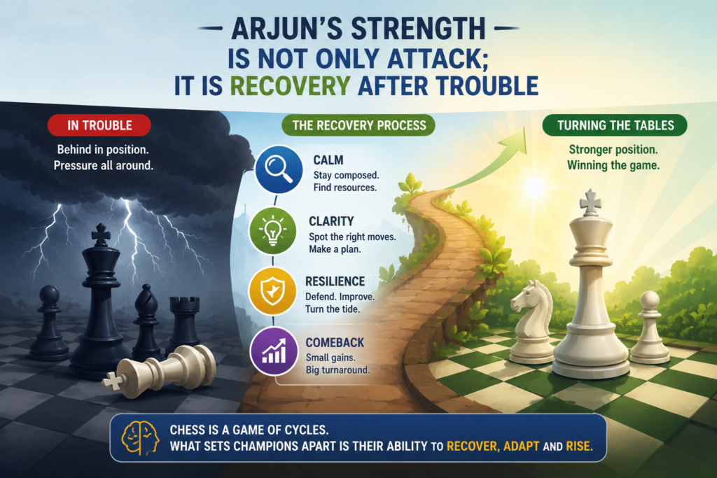 Every chess player gets worse positions. Even the best players in the world make small errors or face strong opening preparation. The difference is what happens next. Some players panic when the position turns bad. They rush. They give up more space. They trade the wrong pieces. Soon the position falls apart.