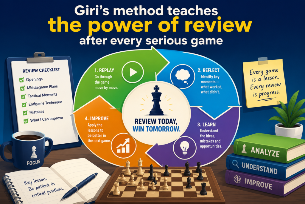 Preparation does not end when the game ends. In many ways, that is when the next preparation begins. A serious player studies the game after it is over. They ask what worked, what failed, and what can be improved next time. This is one of the big reasons strong players keep getting stronger.