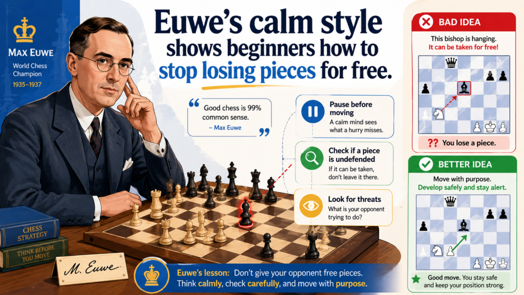 Most beginner games are not lost because of deep strategy. They are lost because someone leaves a piece hanging. A queen gets taken. A rook is forgotten. A knight is moved to a square where a pawn can capture it. These mistakes can feel painful, but they are also easy to fix with the right habit.