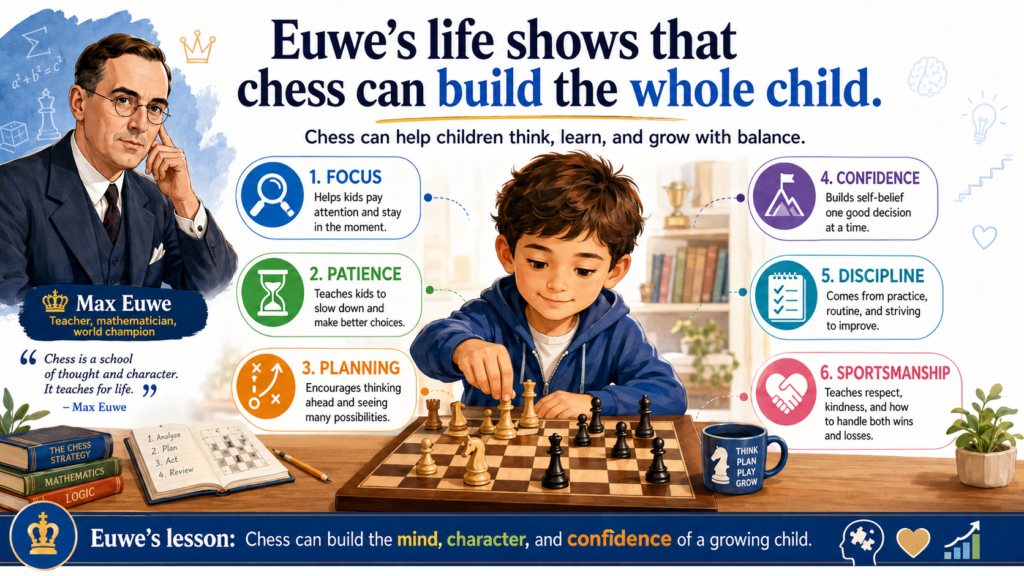 Max Euwe’s story is bigger than one title match. Yes, he became World Champion by defeating Alexander Alekhine in 1935 and later lost the title back to Alekhine in 1937. But his larger legacy also includes teaching, writing, mathematics, and chess leadership. 