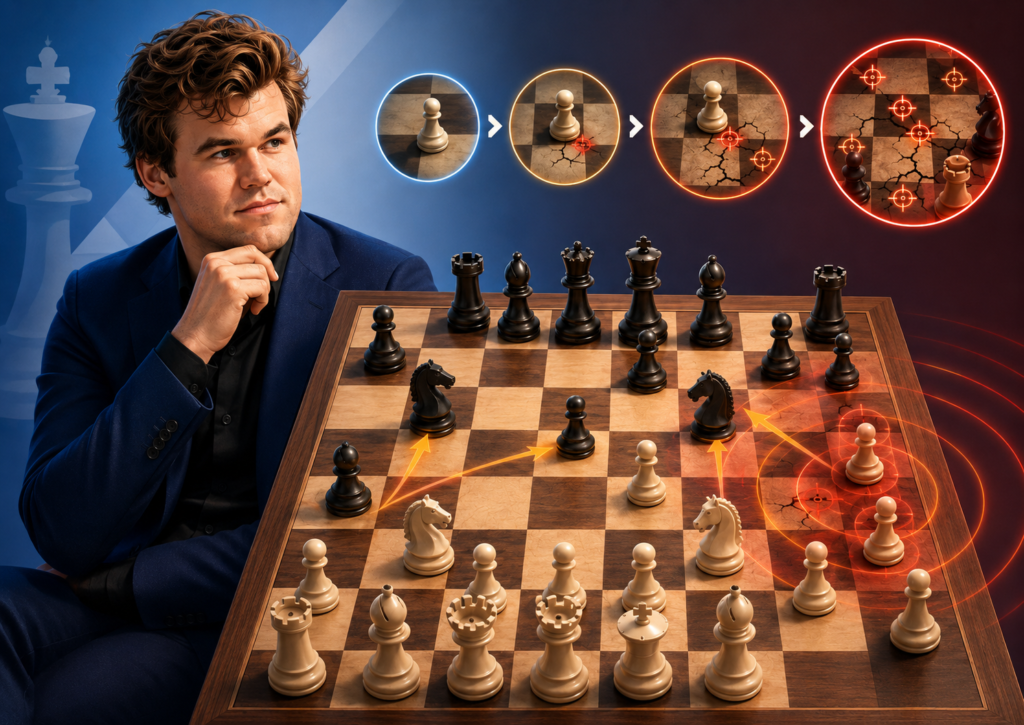 Magnus Carlsen is not known as a player who only wins with opening tricks. He is known for making normal positions feel difficult for his opponent. That is what makes his use of the Sicilian so interesting. He does not always choose the sharpest line just to show power. 