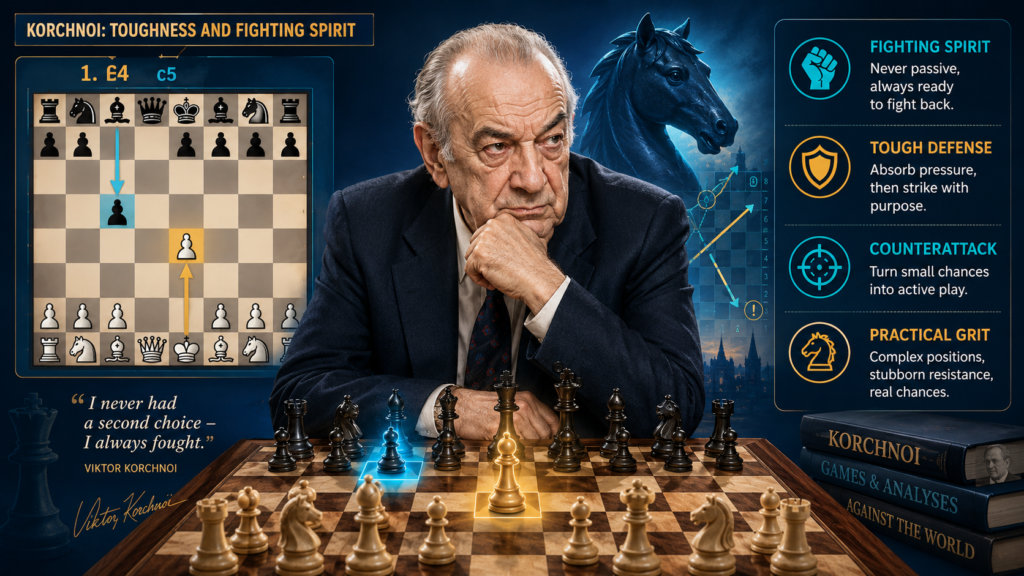 Viktor Korchnoi was one of the toughest fighters chess has ever seen. His games were full of grit. He could defend hard positions, keep pressure for hours, and make opponents work for every square. That fighting spirit makes him a powerful Sicilian role model.