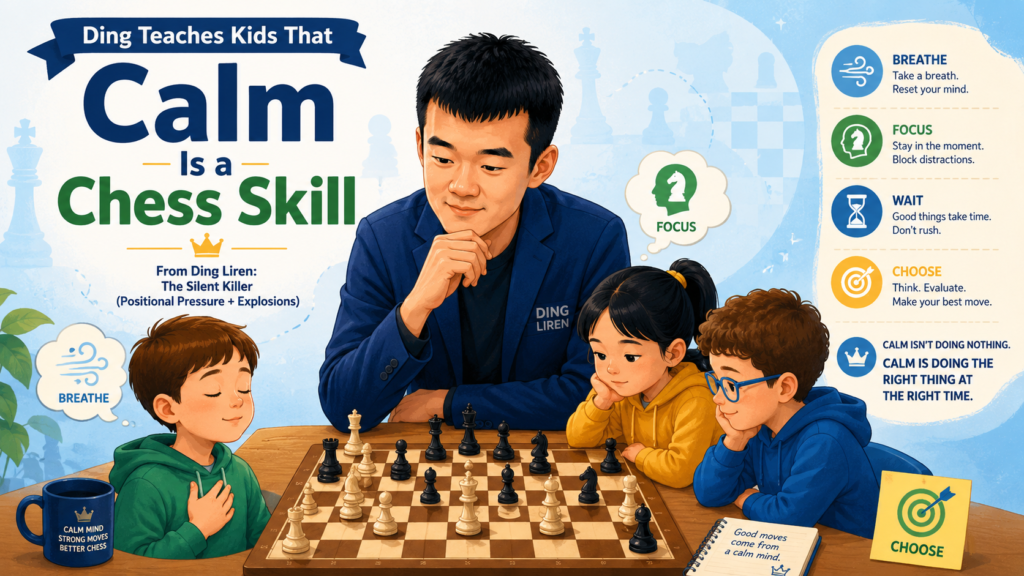 Many people think chess skill is only about seeing moves. But calm is also a skill. Focus is a skill. Not panicking is a skill. Ding Liren’s best chess reminds us that the player who stays steady often sees more than the player who rushes.