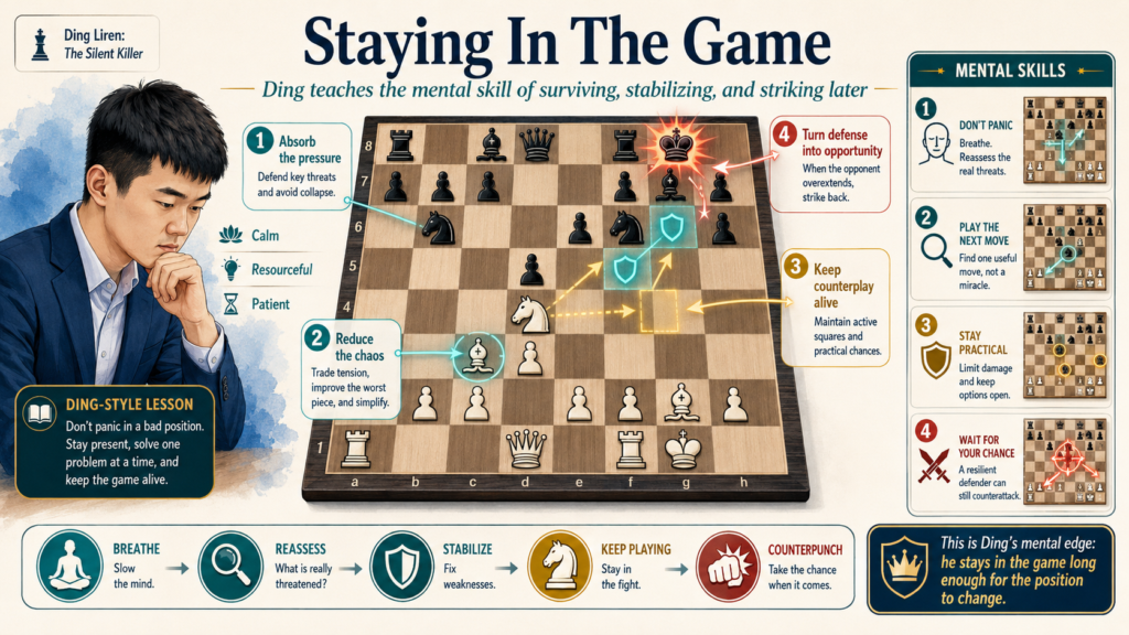 Chess is not only played on the board. It is also played in the mind. Every player knows the feeling of making a mistake and wanting to give up inside. The position may still be playable, but the mind has already left the game.