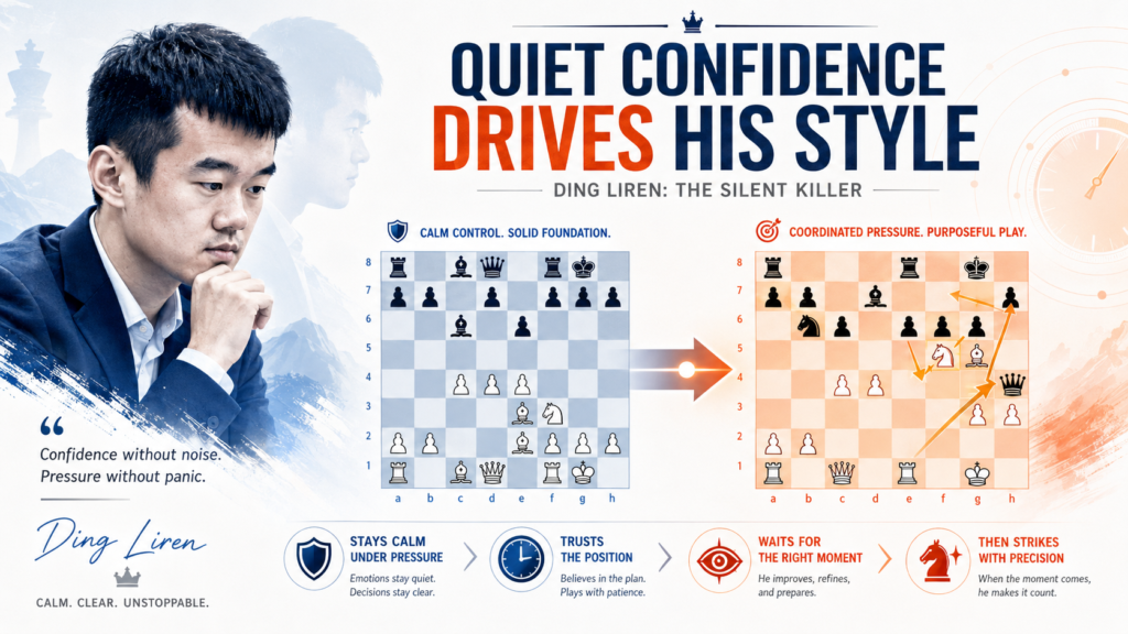 He trusts that a good position can become stronger without rushing. This quiet confidence is what makes his style so special.