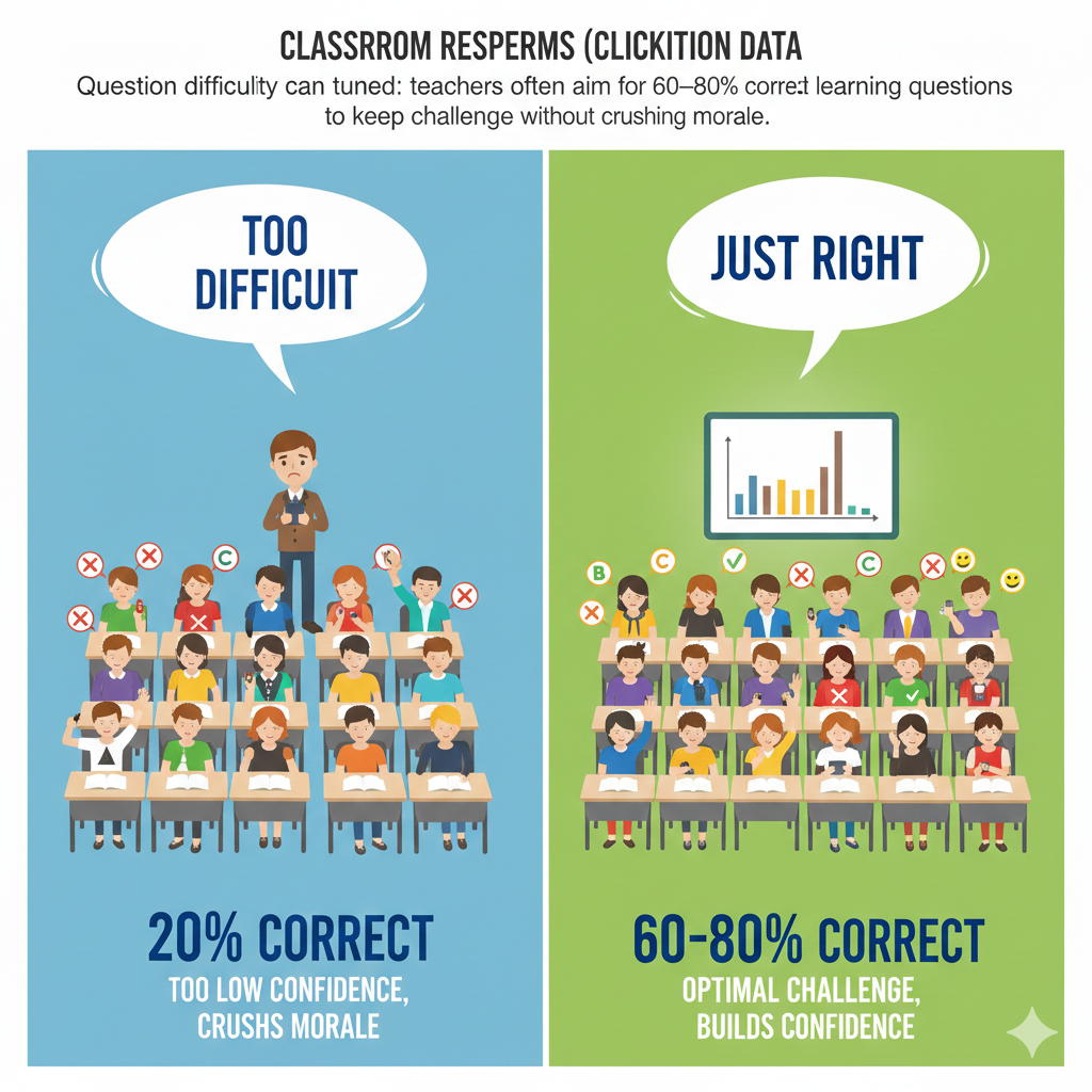 If results fall near guessing levels, simplify. Break the concept into smaller steps. Provide more examples.