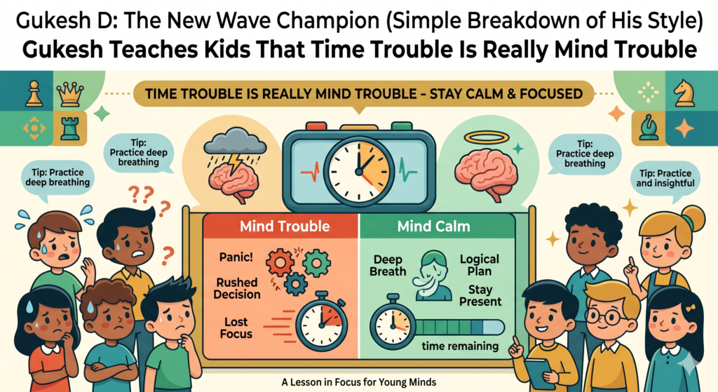 Gukesh’s games show one big truth that many young players miss. The clock is not only a clock. It is a test of the mind. When time gets low, weak habits become loud. A player who guesses will guess faster. A player who panics will panic faster.