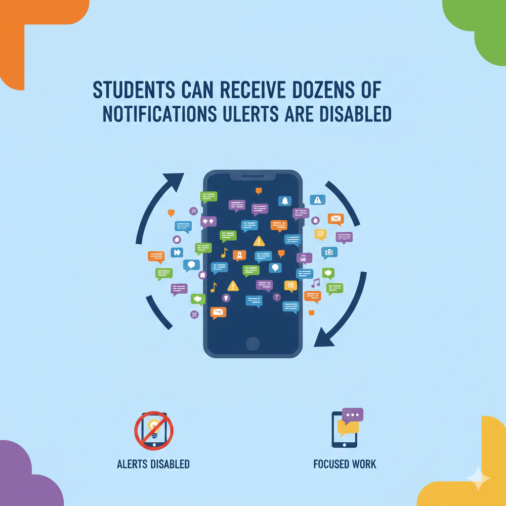 If a student receives thirty to fifty notifications across a school day, that is thirty to fifty micro-interruptions. Over time, this reduces deep thinking and increases mental fatigue.