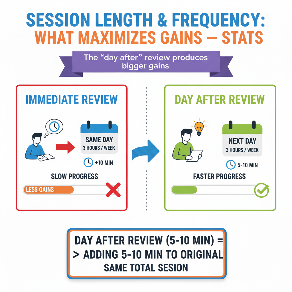 Then try one new problem or build one small function that uses the same pattern. End with a one-line check: what was easy to remember and what needed a hint. Place a tiny dot on a calendar each time you do a day-after review. Aim for three dots a week.