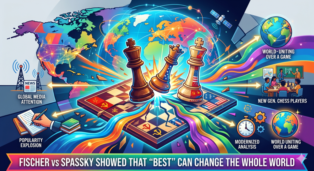 Fischer came from the United States. Spassky came from the Soviet Union. In 1972, that mattered a lot because the match happened during the Cold War, when both sides wanted to prove they were stronger, smarter, and better.