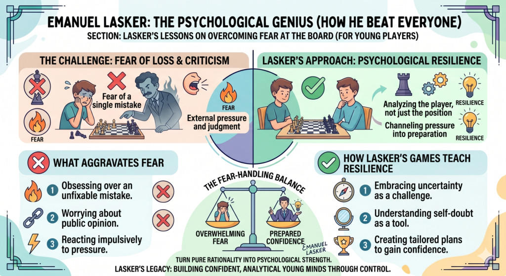 Fear is normal in chess. Even strong players feel it. A child may fear losing the queen. They may fear checkmate. They may fear making a mistake while others watch. They may fear a stronger opponent before the first move is even played.
