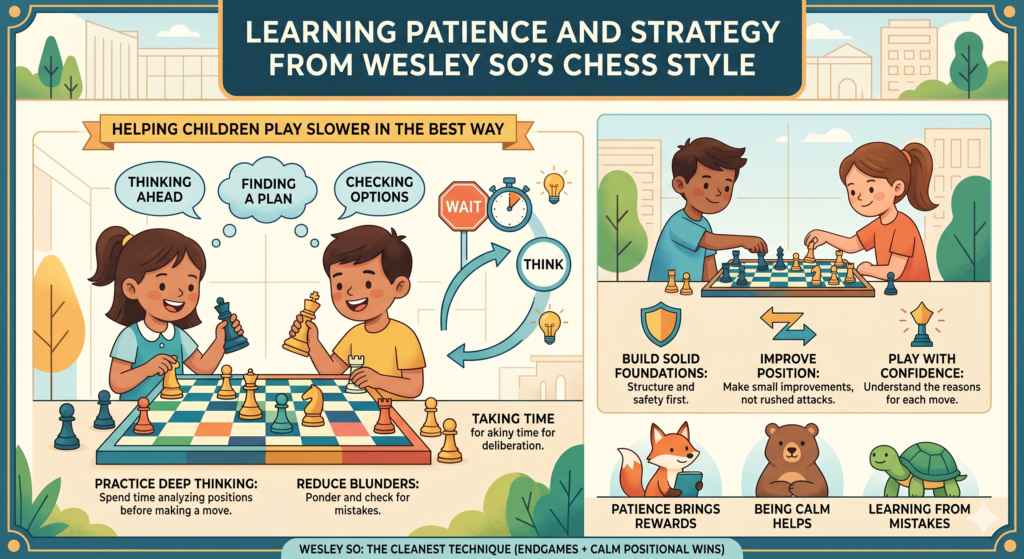 Fast chess can be fun, but fast thinking can become a problem. Many children move as soon as they see something interesting. They do not check if the move is safe. They do not ask what the opponent can do next. They trust the first idea too much.