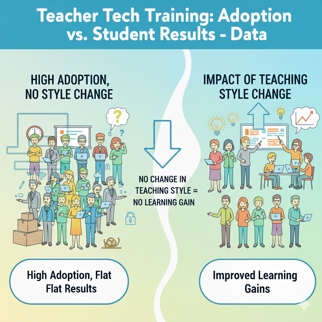 Student results improve when tech supports active learning. That includes practice with instant feedback, clear explanations, writing and revision, problem solving, and reflection. It also includes teacher action after the tech activity.