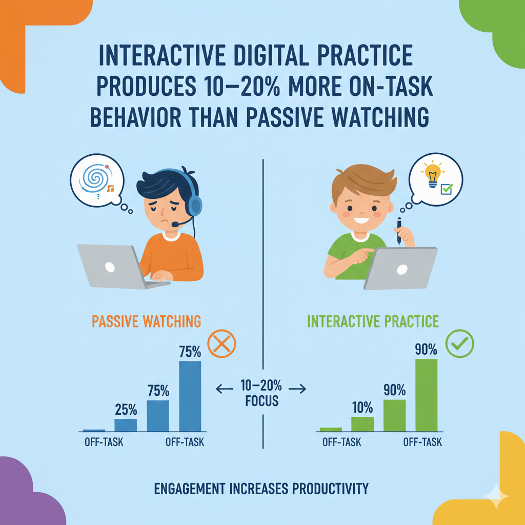 When students must click, type, drag, answer, or build, their brain stays active. They anticipate feedback. They feel involved.
