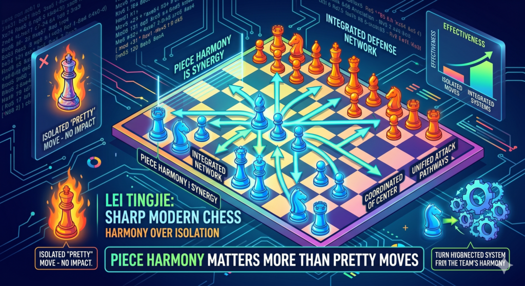 Lei Tingjie’s sharp chess is not built on pretty moves alone. It is built on pieces that work together. This is a lesson every child should learn early. A move can look nice, but if the rest of the pieces are not helping, the idea may fail.