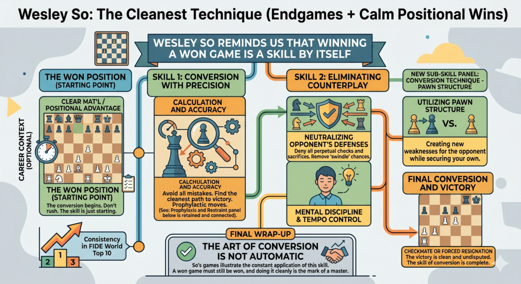 Many children work hard to get a winning position and then relax too soon. They win a piece, but then allow counterplay. They get a passed pawn, but forget king safety. They reach a better endgame, but push the wrong pawn. Winning a won game can be harder than it looks.