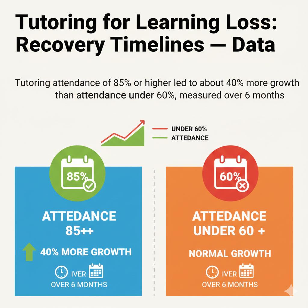 When attendance drops below sixty percent, gaps open inside the plan. The tutor has to reteach old content instead of moving forward. The student loses momentum and may feel stuck, even if the program is strong. Attendance is not just a number. It is the backbone of recovery.