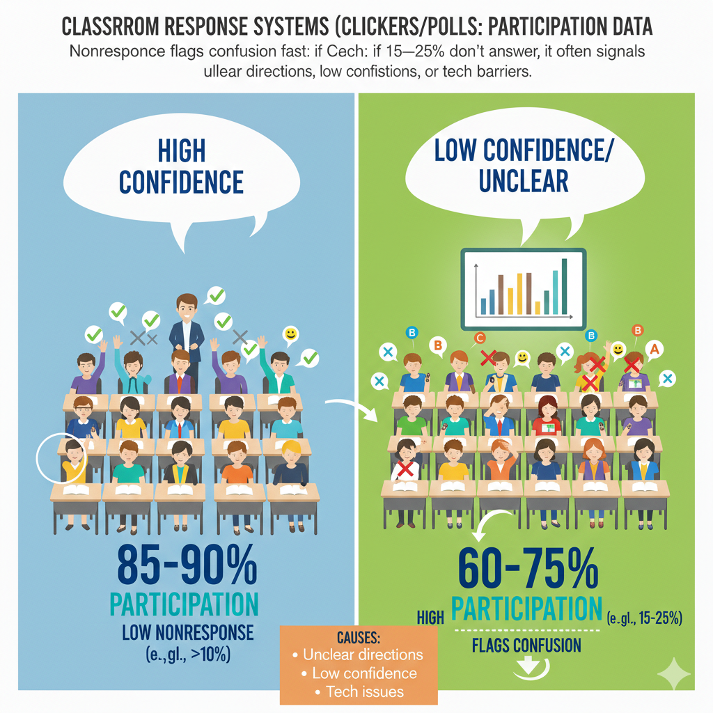 If you see a sudden drop in response rate, pause immediately. Do not continue the lesson as planned. Ask calmly, “Was the question clear?” or “Do you need me to explain that again?”