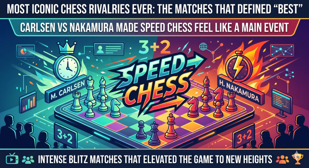 Magnus Carlsen and Hikaru Nakamura gave modern chess a rivalry that feels made for the online age. Their battles are not only about long classical games. They are also about blitz, bullet, rapid chess, online events, streaming, nerves, mouse speed, and fast choices under fire. For many young fans, this rivalry made chess feel fresh, fast, and exciting.