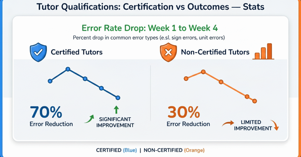 Make this stat move by building a personal error shield. First, write the top three errors at the top of every practice page. Second, teach a slow final pass that targets only those three. The student reads the last line of each solution, then checks the three traps in order. 