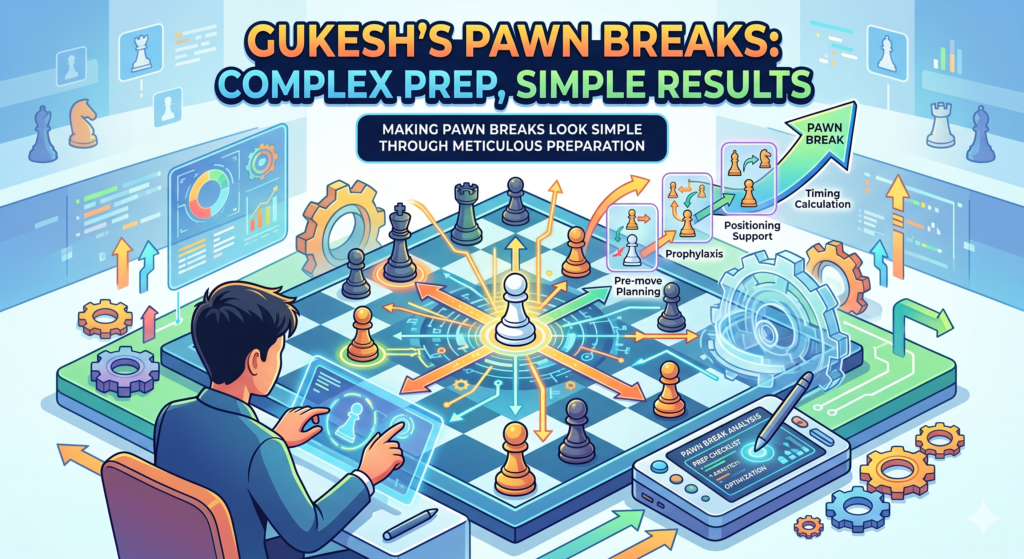 A pawn break is when a player moves a pawn to challenge the opponent’s pawn structure and open the position. The term may sound advanced, but the idea is simple. Sometimes your pieces are ready, but the board is locked. A pawn break opens a door.