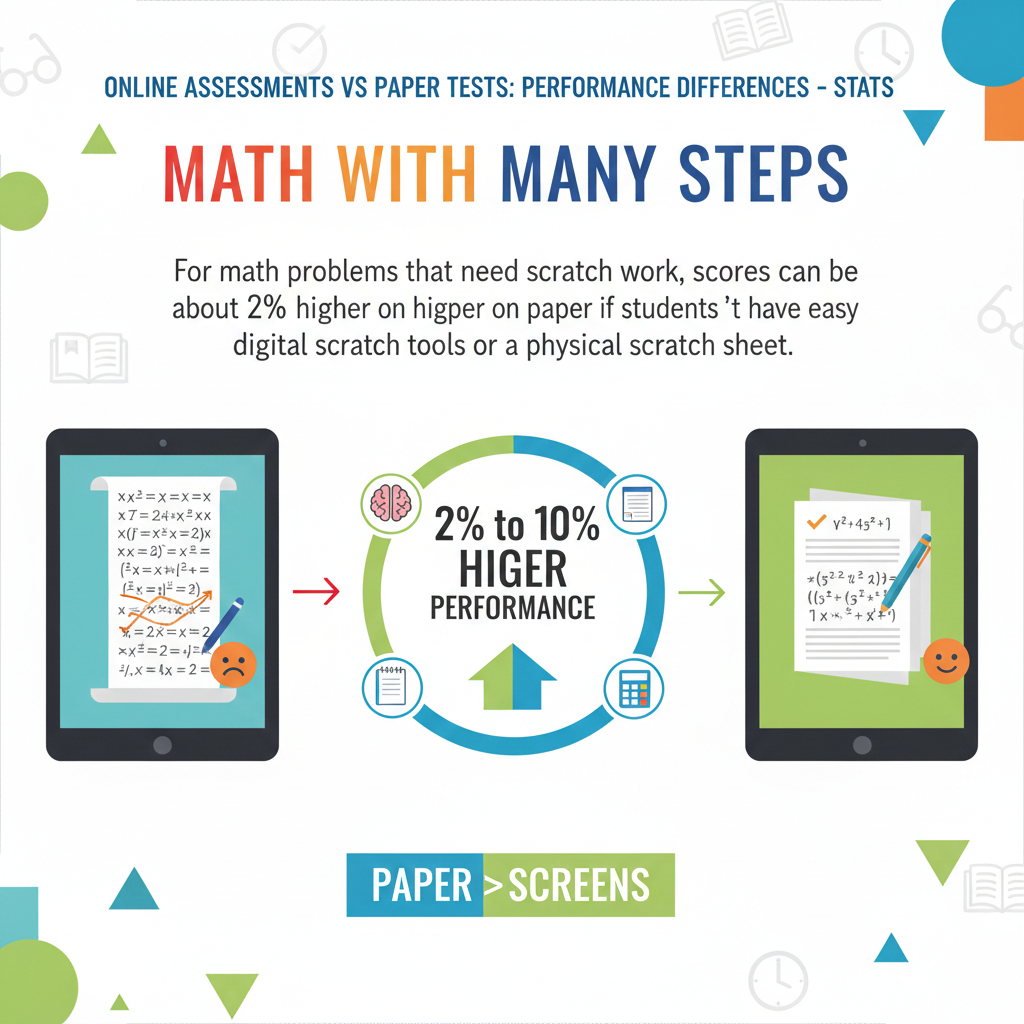 Start with the simplest fix: always ask the school or test center if scratch paper is allowed for online math tests. Many times it is allowed, and students simply do not request it. If it is allowed, teach your child how to use it properly. They should write the question number on the scratch sheet and keep the steps neat. Messy scratch work creates messy thinking.