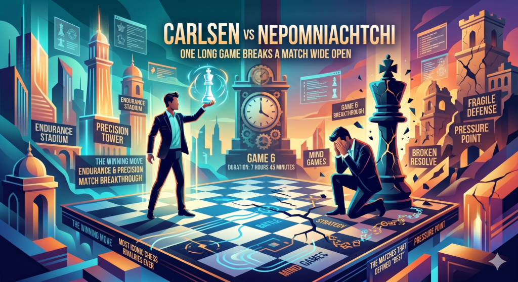 Magnus Carlsen and Ian Nepomniachtchi played for the World Championship in 2021. At first, the match looked close. The first five games were drawn, and Nepomniachtchi seemed ready for the fight.