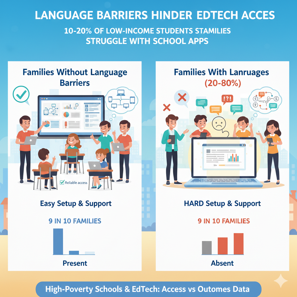 Schools can improve outcomes quickly by making tech support language-friendly. That means providing setup guides in the main home languages, with clear pictures. It also means having a phone line or staff member who can support families in those languages, even if only during certain hours.