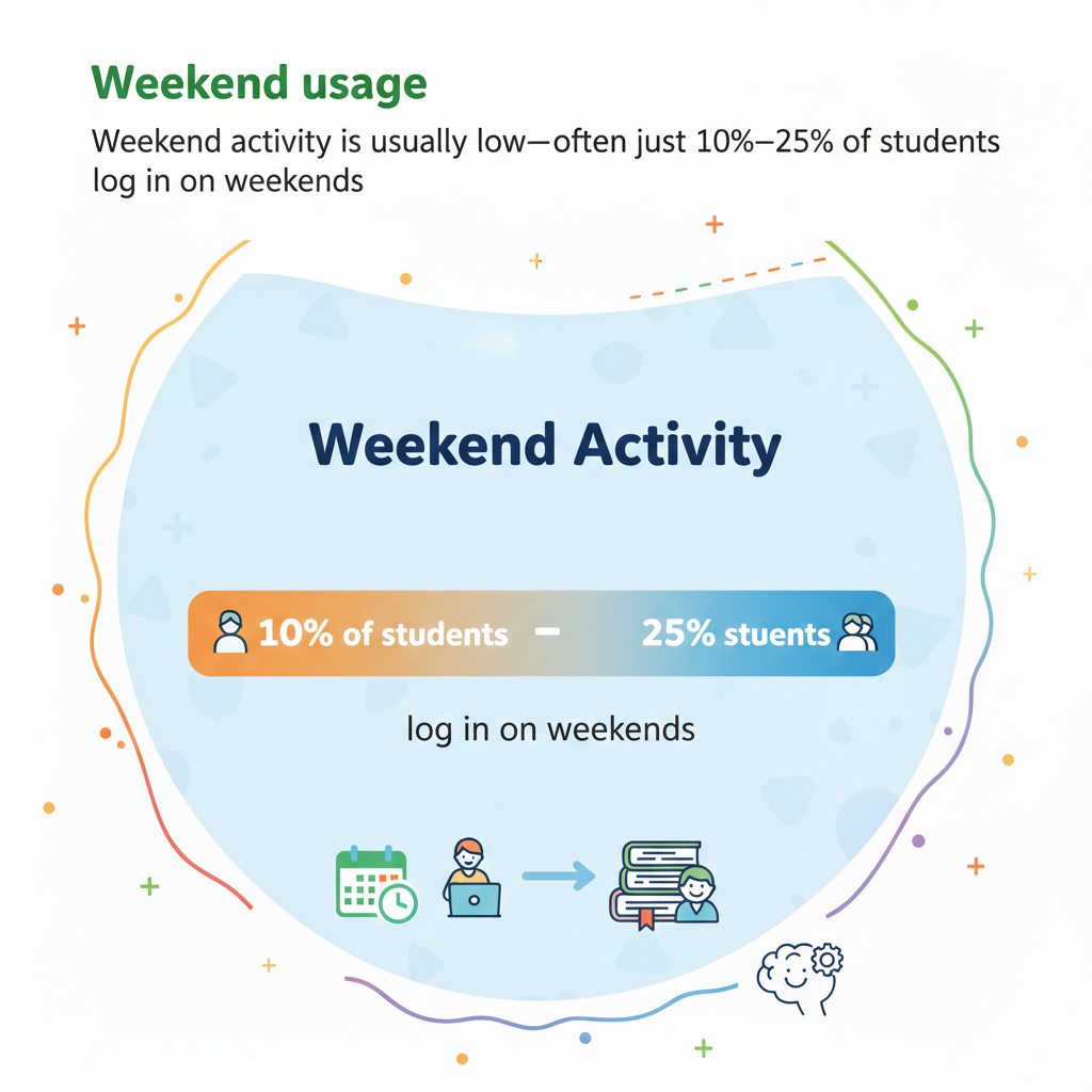 Low weekend usage can slow down momentum if the entire week depends on home effort. But it can also be a healthy sign that families are protecting balance. The real question is not “Are they logging in on weekends?” The real question is “Are they learning steadily over time?”