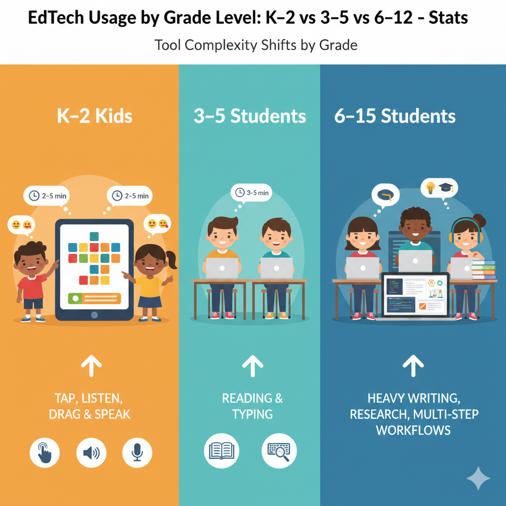 Open the tool and look at the first screen. If a K–2 tool has many small menus, tiny text, and lots of steps, it will frustrate most kids. If a 6–12 tool is only tapping and guessing, it may feel childish and lead to lazy learning. The right match feels challenging but not confusing. 