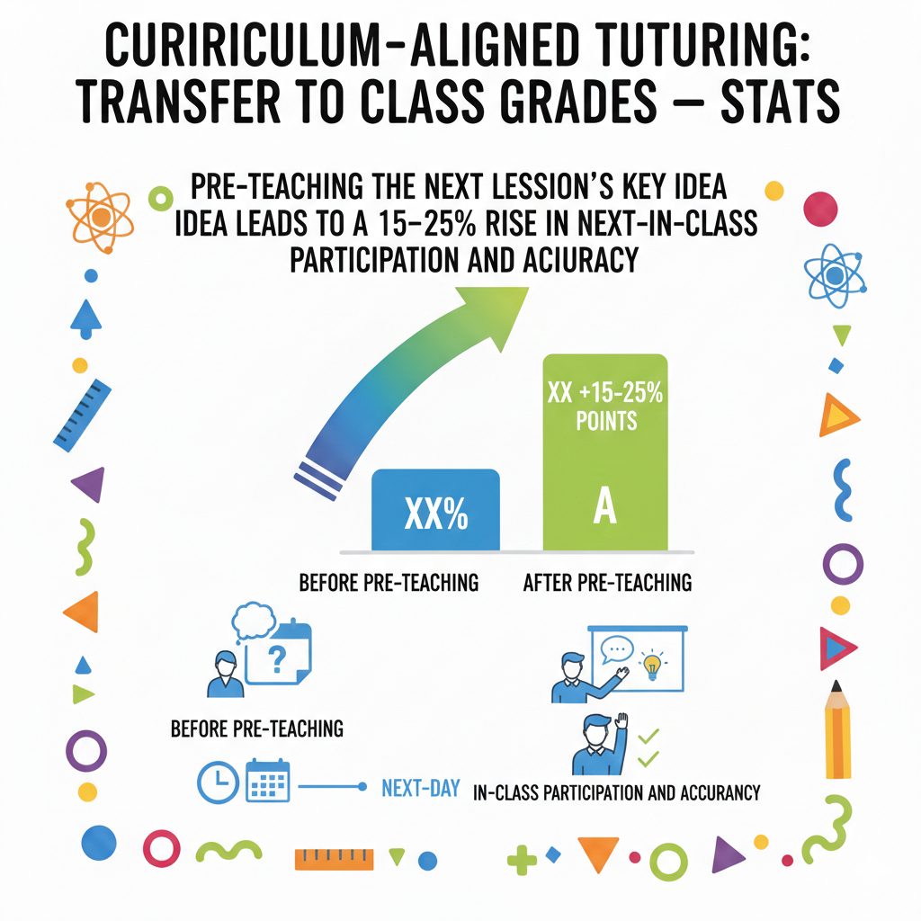 Ask the teacher or look at the pacing guide to spot tomorrow’s topic. In the tutoring session, show one simple model that uses the exact steps the teacher expects. Use the same terms and symbols. Have the student solve one similar problem with light support, then one more with less help.