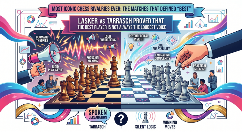 Emanuel Lasker and Siegbert Tarrasch had one of the most famous old rivalries in chess. Their 1908 World Championship match was not just about who played better moves. It was also about two very different ways of seeing chess.