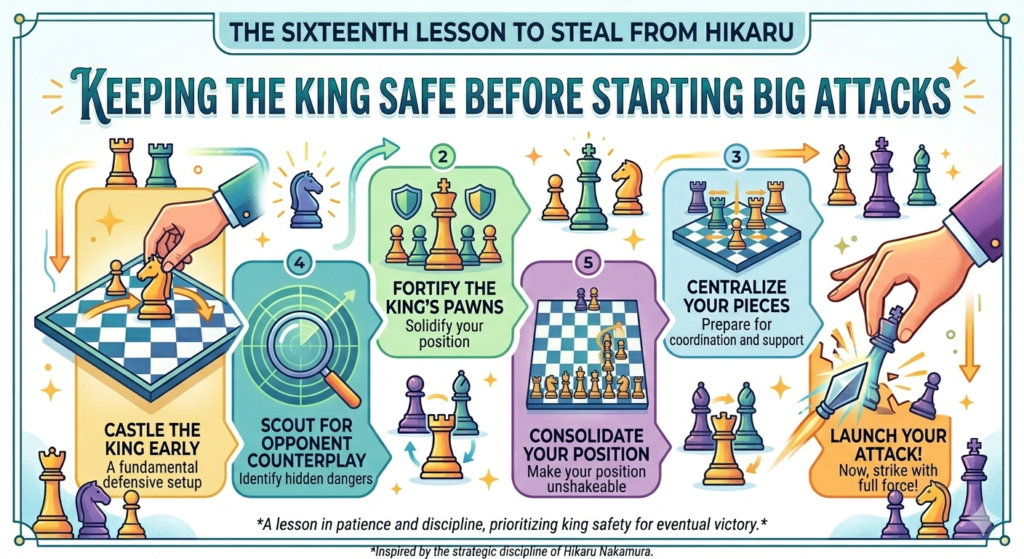 But many young players attack before their own king is safe. Then the attack fails, and suddenly their king is the one in trouble. In blitz, this can happen very fast. One open file, one loose diagonal, one missed check, and the game turns.
