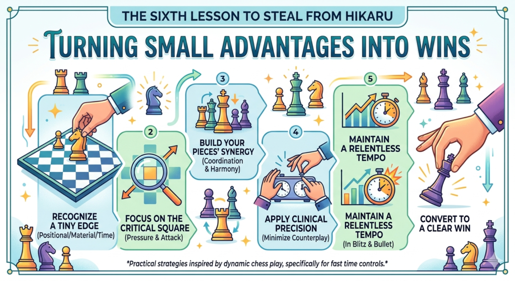 Fast chess is full of small chances. One weak pawn. One bad bishop. One open file. One safer king. One extra move of activity. Strong players notice these small things and grow them.