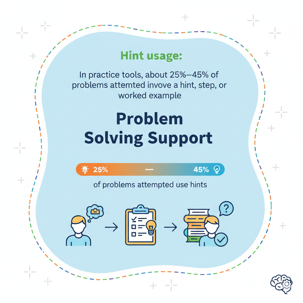 Healthy hint use happens when a student first tries on their own, then checks the hint to adjust their thinking.