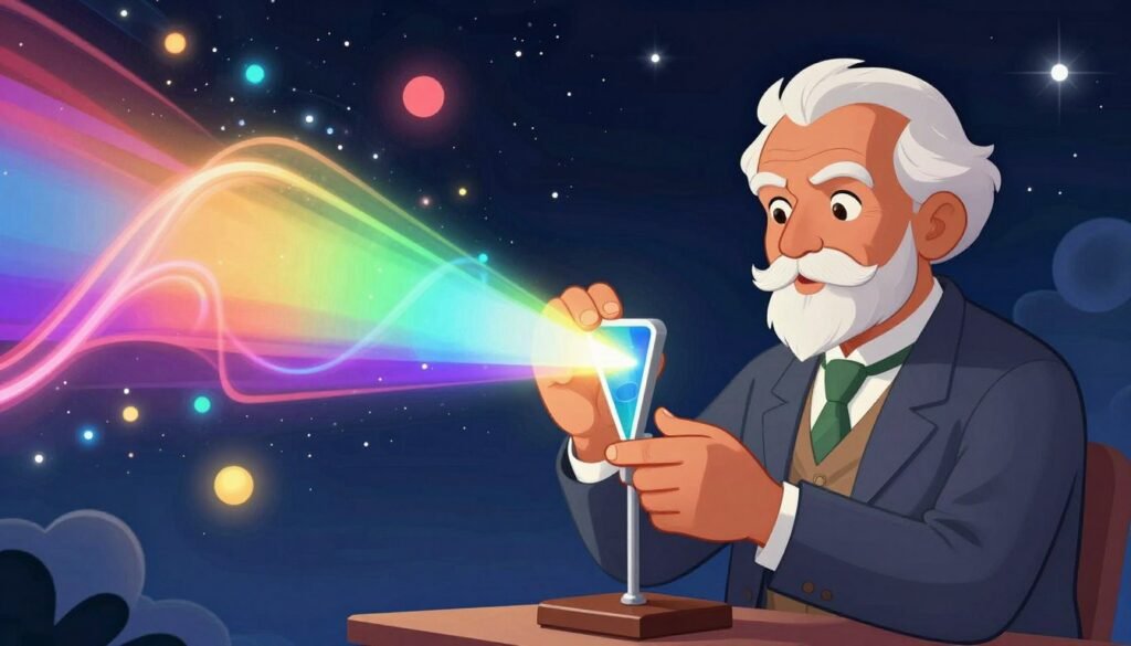 A vibrant and colorful illustration depicting the Raman Effect and the quantum nature of light, emphasizing the significance of C. V. Raman's discoveries. In the foreground, a stylishly dressed scientist in professional attire examines a prism, refracting light into a spectrum of colorful hues. The middle ground features swirling light waves and scattered photons, symbolizing the interaction of light and matter. In the background, a starry night sky represents the quantum realm, filled with luminous particles. Soft, ethereal lighting enhances the mood, creating a sense of wonder and discovery. The image should feel engaging and dynamic, capturing the spirit of scientific exploration, with the brand name "Debsie" subtly integrated into the design. A vibrant and colorful illustration depicting the Raman Effect and the quantum nature of light, emphasizing the significance of C. V. Raman's discoveries. In the foreground, a stylishly dressed scientist in professional attire examines a prism, refracting light into a spectrum of colorful hues. The middle ground features swirling light waves and scattered photons, symbolizing the interaction of light and matter. In the background, a starry night sky represents the quantum realm, filled with luminous particles. Soft, ethereal lighting enhances the mood, creating a sense of wonder and discovery. The image should feel engaging and dynamic, capturing the spirit of scientific exploration, with the brand name "Debsie" subtly integrated into the design.