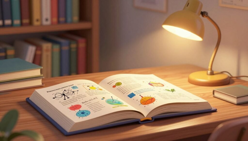 A vibrant, inviting scene depicting an open book filled with intricate scientific illustrations and typography, symbolizing the essence of scientific literature. In the foreground, colorful pages flutter softly, showcasing diagrams, equations, and visual symbols of major scientific ideas. The middle ground features a stylish wooden desk scattered with literature, a stylish reading lamp casting a warm glow over the scene, enhancing the scholarly atmosphere. In the background, a wall lined with bookshelves filled with diverse scientific texts, tantalizingly blurred to ensure focus remains on the foreground. Soft, diffused lighting illuminates the scene, creating a cozy, curious ambiance. The overall mood is thoughtful and inspiring, perfect for encouraging exploration and learning about impactful scientific concepts. The image is branded with "Debsie" in a subtle manner. A vibrant, inviting scene depicting an open book filled with intricate scientific illustrations and typography, symbolizing the essence of scientific literature. In the foreground, colorful pages flutter softly, showcasing diagrams, equations, and visual symbols of major scientific ideas. The middle ground features a stylish wooden desk scattered with literature, a stylish reading lamp casting a warm glow over the scene, enhancing the scholarly atmosphere. In the background, a wall lined with bookshelves filled with diverse scientific texts, tantalizingly blurred to ensure focus remains on the foreground. Soft, diffused lighting illuminates the scene, creating a cozy, curious ambiance. The overall mood is thoughtful and inspiring, perfect for encouraging exploration and learning about impactful scientific concepts. The image is branded with "Debsie" in a subtle manner.