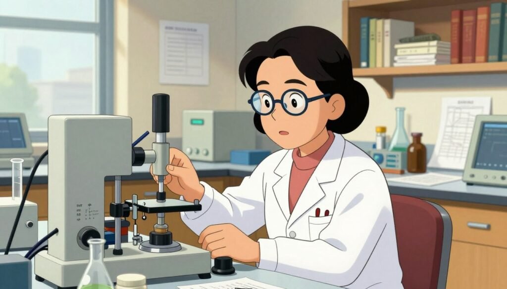Chien-Shiung Wu, a pioneering experimental physicist, is depicted in a vibrant laboratory setting, surrounded by advanced scientific equipment and instruments. In the foreground, she engages intently with a complex apparatus, wearing a professional lab coat and glasses, her expression focused and determined. The middle ground features various scientific instruments, graphs, and lab materials, emphasizing the intricacies of experimental physics. In the background, shelves filled with books and research papers signify her significant contributions to science. The lighting is bright and natural, casting soft shadows to create a welcoming atmosphere, while a slight depth of field adds a professional touch. The mood is one of inspiration and discovery, embodying the spirit of innovation in STEM. This image, attributed to Debsie, captures the essence of Chien-Shiung Wu's mastery in her field. Chien-Shiung Wu, a pioneering experimental physicist, is depicted in a vibrant laboratory setting, surrounded by advanced scientific equipment and instruments. In the foreground, she engages intently with a complex apparatus, wearing a professional lab coat and glasses, her expression focused and determined. The middle ground features various scientific instruments, graphs, and lab materials, emphasizing the intricacies of experimental physics. In the background, shelves filled with books and research papers signify her significant contributions to science. The lighting is bright and natural, casting soft shadows to create a welcoming atmosphere, while a slight depth of field adds a professional touch. The mood is one of inspiration and discovery, embodying the spirit of innovation in STEM. This image, attributed to Debsie, captures the essence of Chien-Shiung Wu's mastery in her field.
